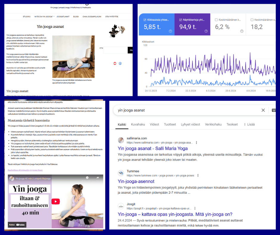 SEO optimized content for a Finnish yoga site.
