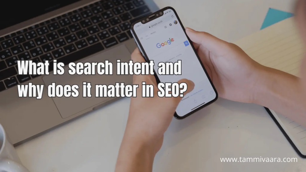 Person using Google search on a smartphone, representing search intent in everyday life.